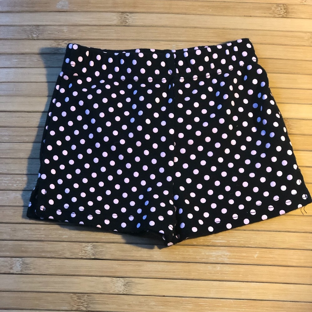 Black and Pink Polka Dot Baby Girl Shorts